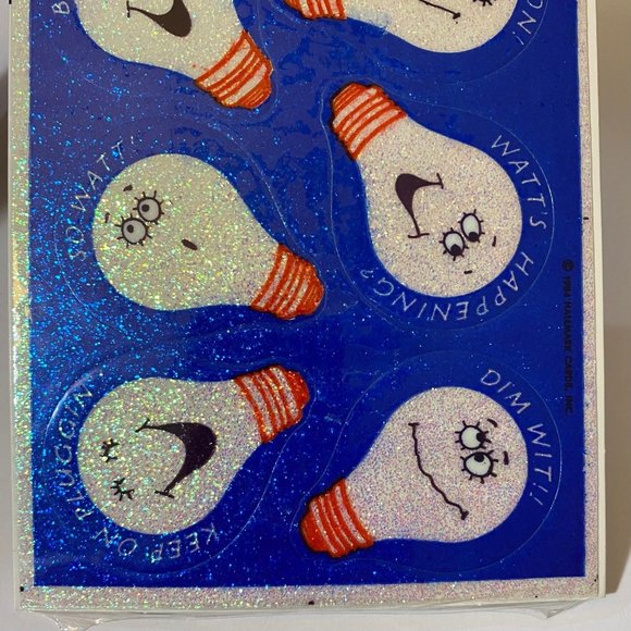 Vintage Hallmark Lightbulbs Dazzle Glow In The Dark Stickers - Picture 3 of 6